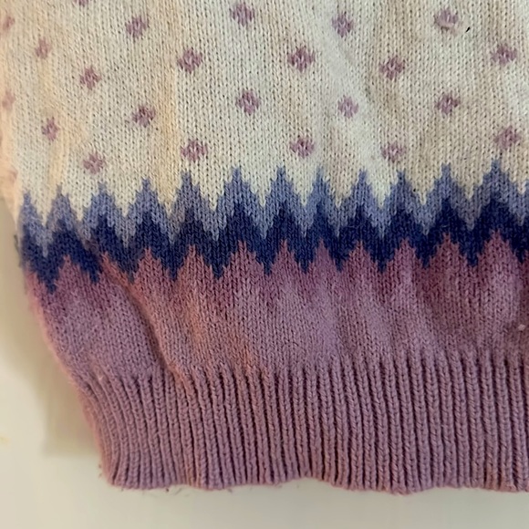 Janie and Jack, purple and cream sweater dress with hearts size 6 - Picture 2 of 6